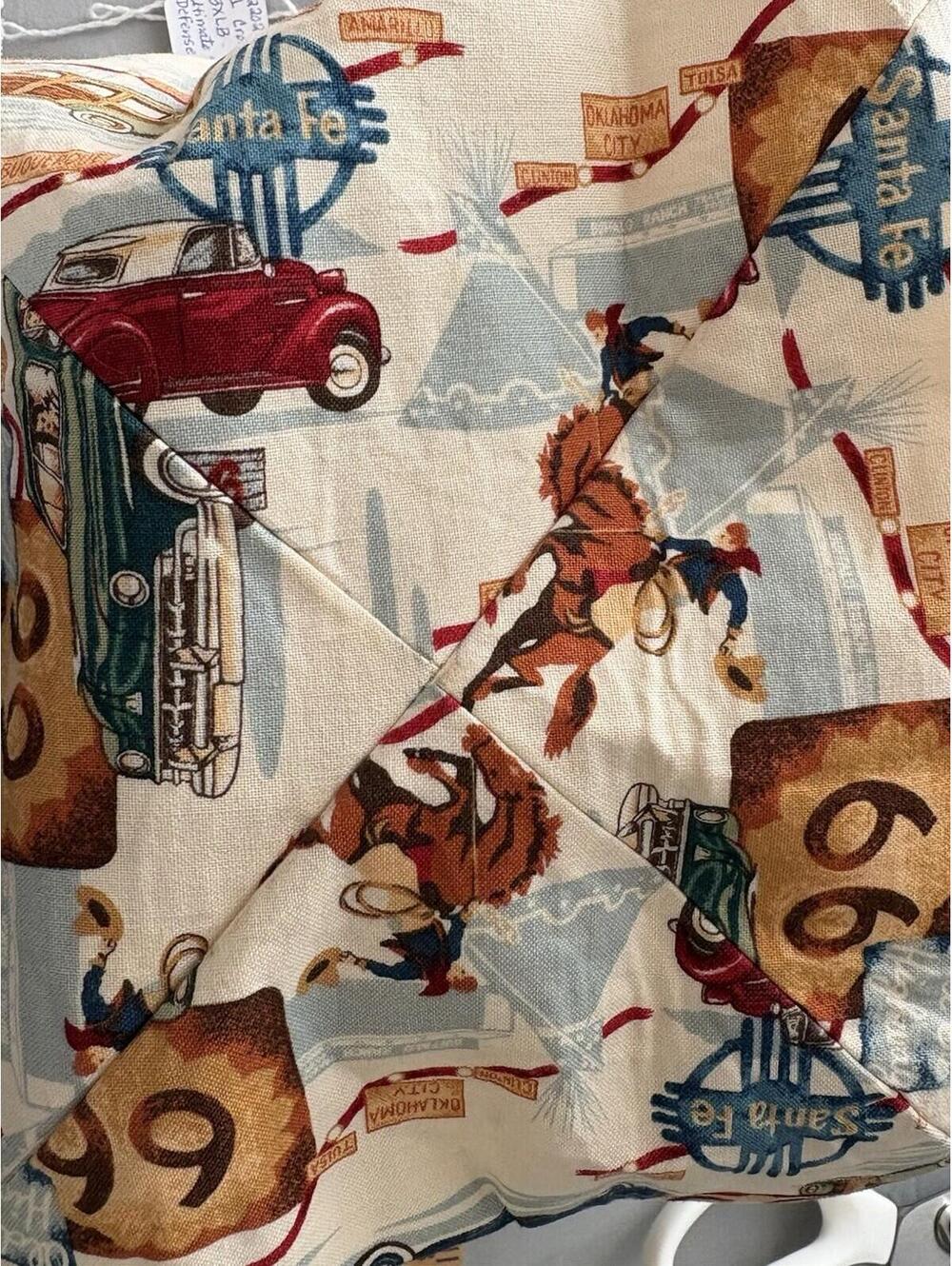 Handmade Route 66 Tote Bag Retro Vintage Car Americana Travel Shoulder Purse - Picture 8 of 9